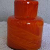 Glass paste vase signed MV