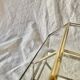 Small vintage display case in clear glass, mirrored glass and brass