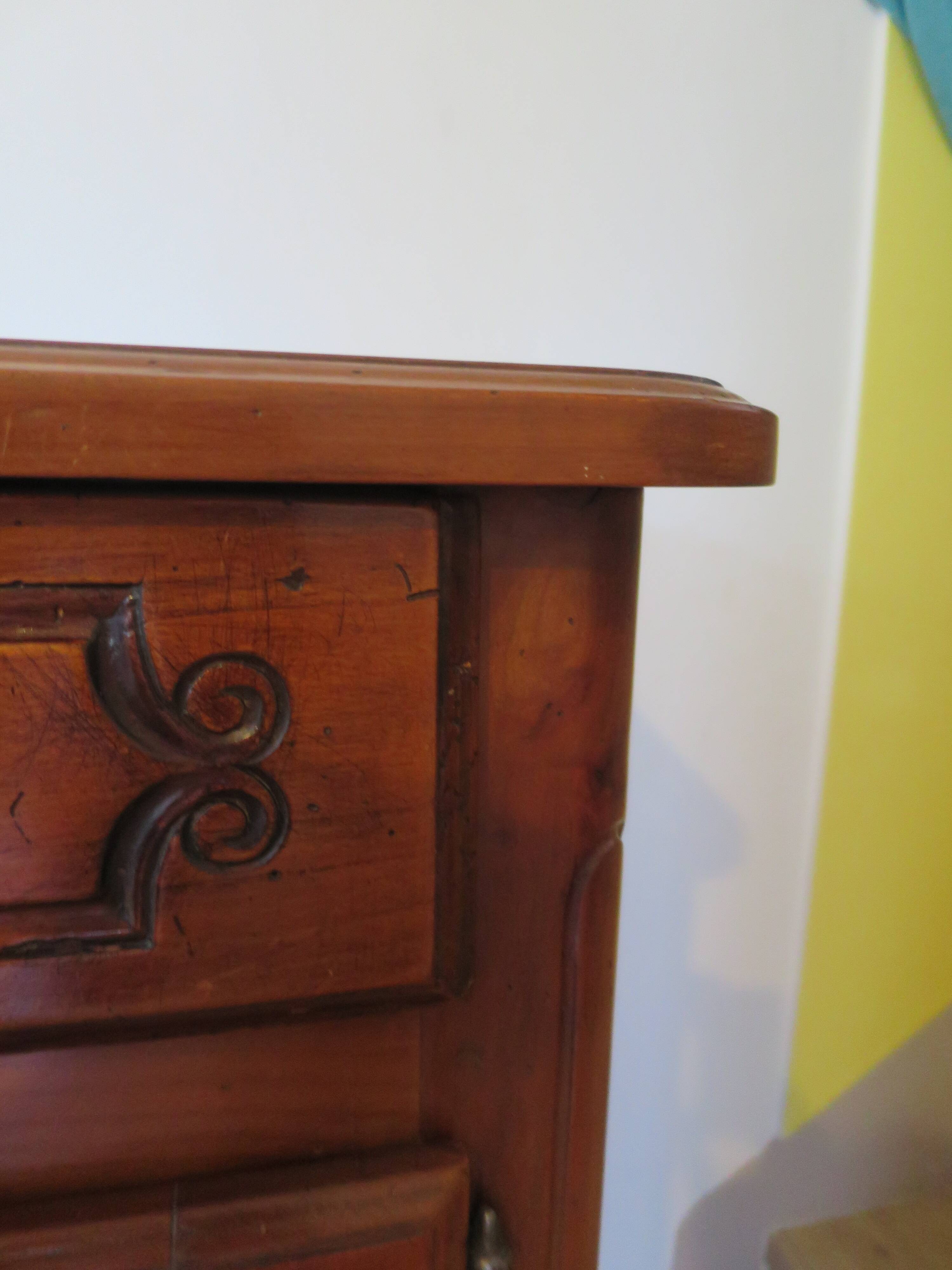 Rustic buffet Louis XV-Regency-jointed-massive wood-snail feet