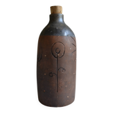 Bottle vase decorative flowers ceramic signature with fish to identify.