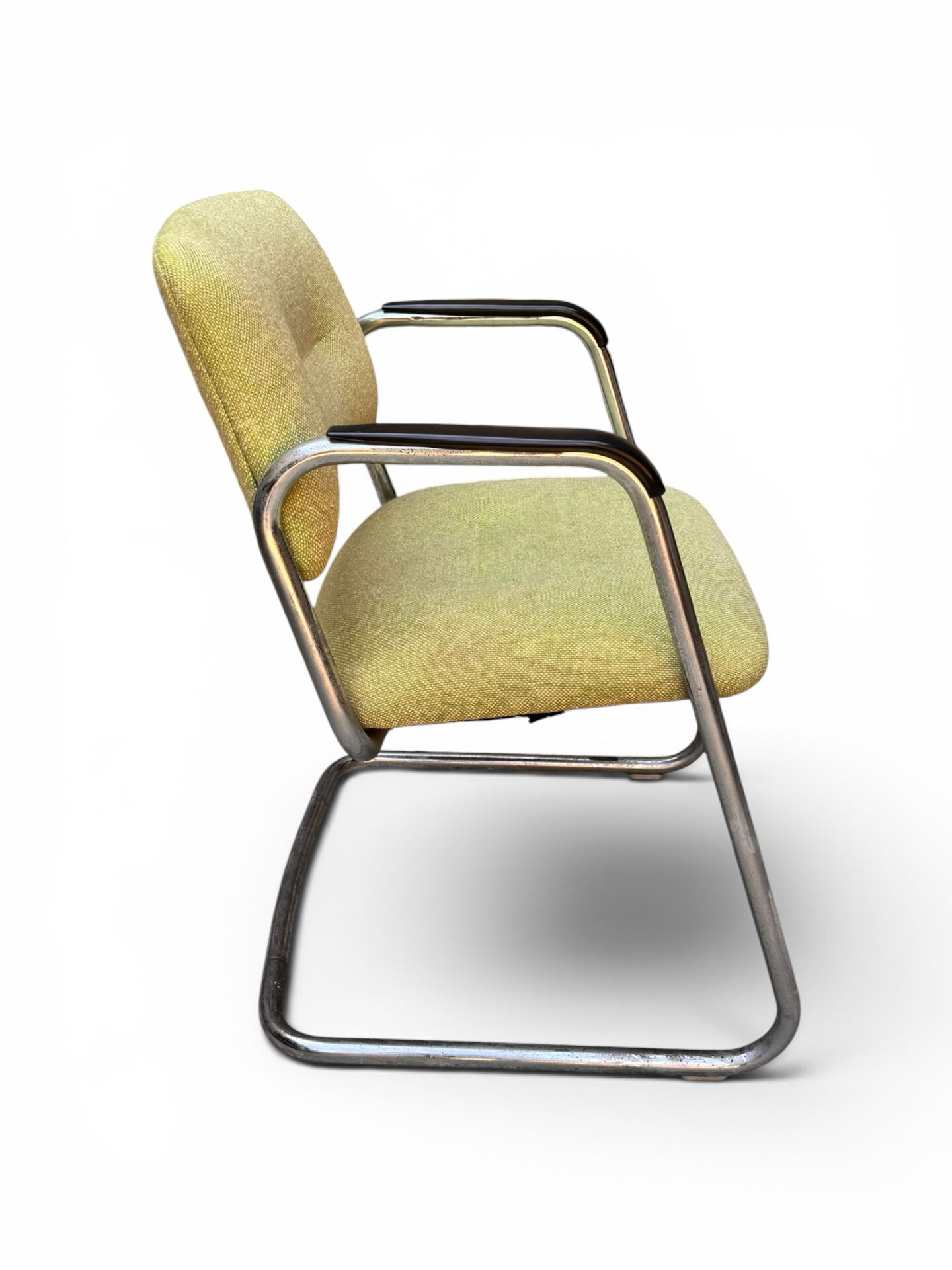Fauteuil vintage Strafor Steelcase 421, vert chiné