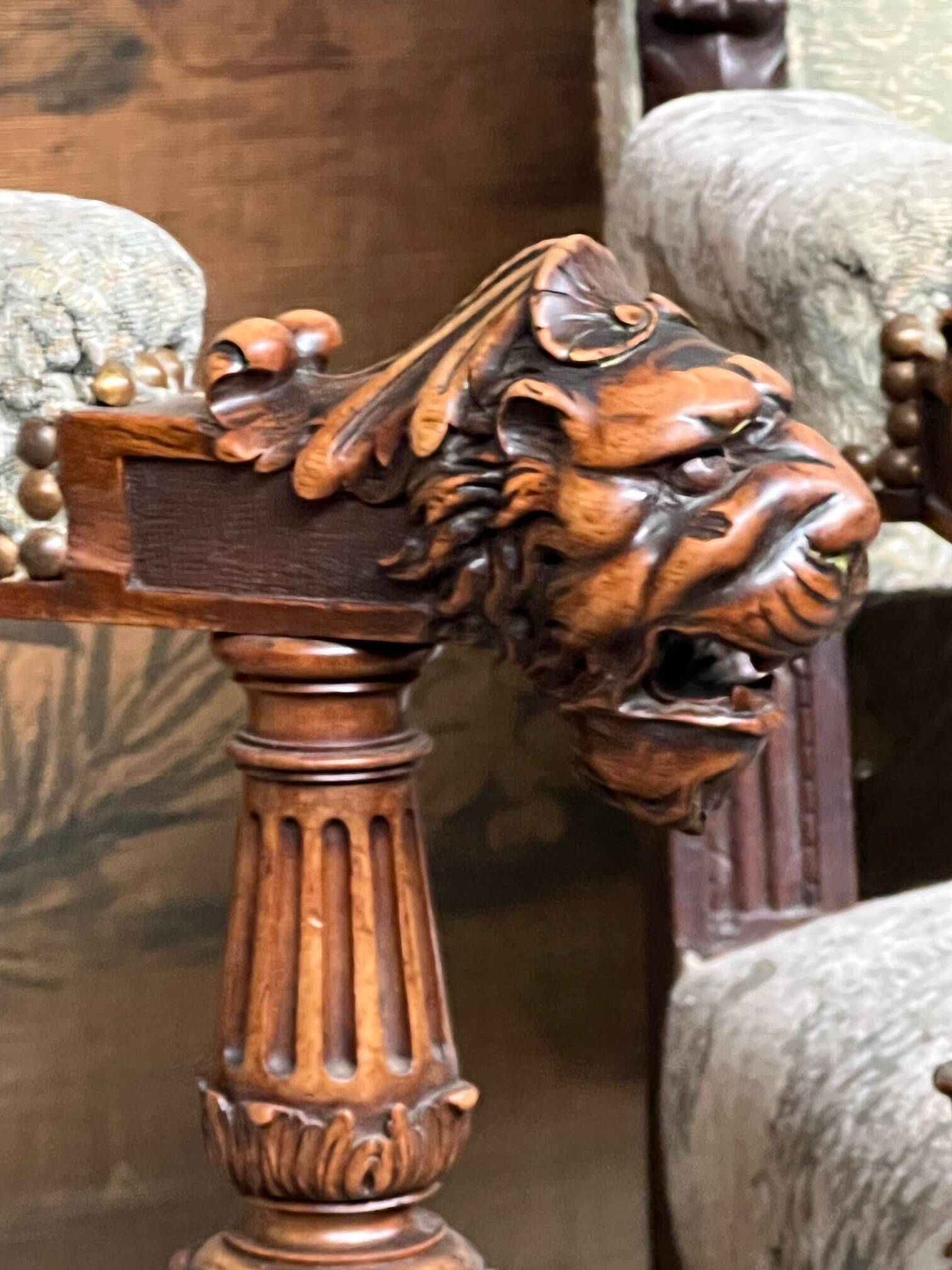 Pair of Renaissance style armchairs.