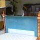 Wooden canopy bed with velvet headboard 190 cm / 140 cm
