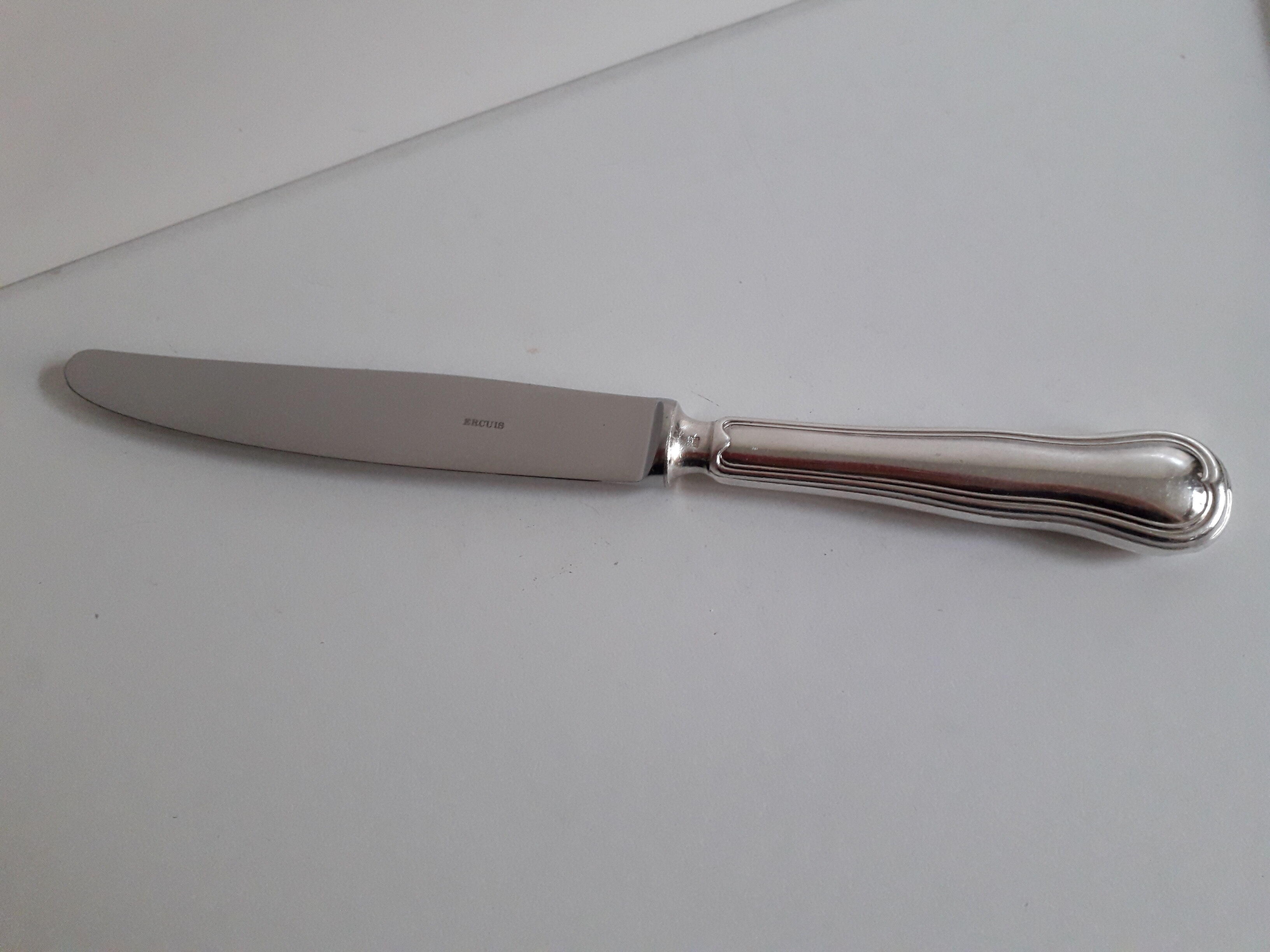 Ercuis set of 12 knives silver metal and stainless steel model Violin