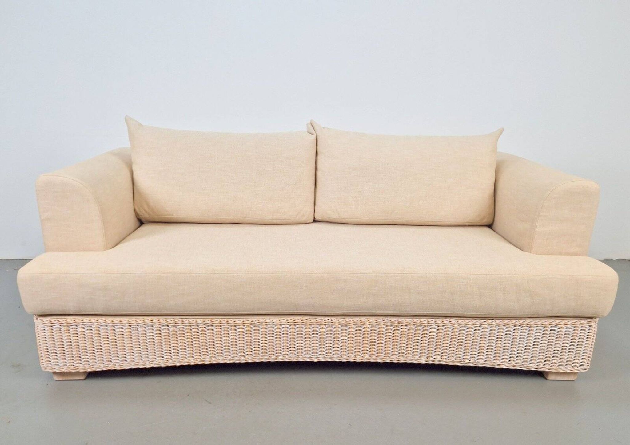 Modern Outdoor Wicker Linen Sofa by DFN SRL for Dolcefarniente Leda, Italy