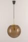 Large smoked glass ball pendant by Limburg with brass, Germany, 1970s.