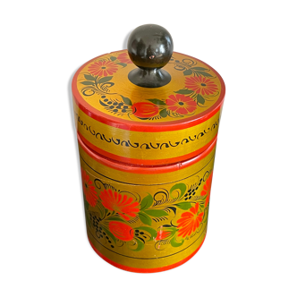 Wooden box Russian lacquered décor flowers
