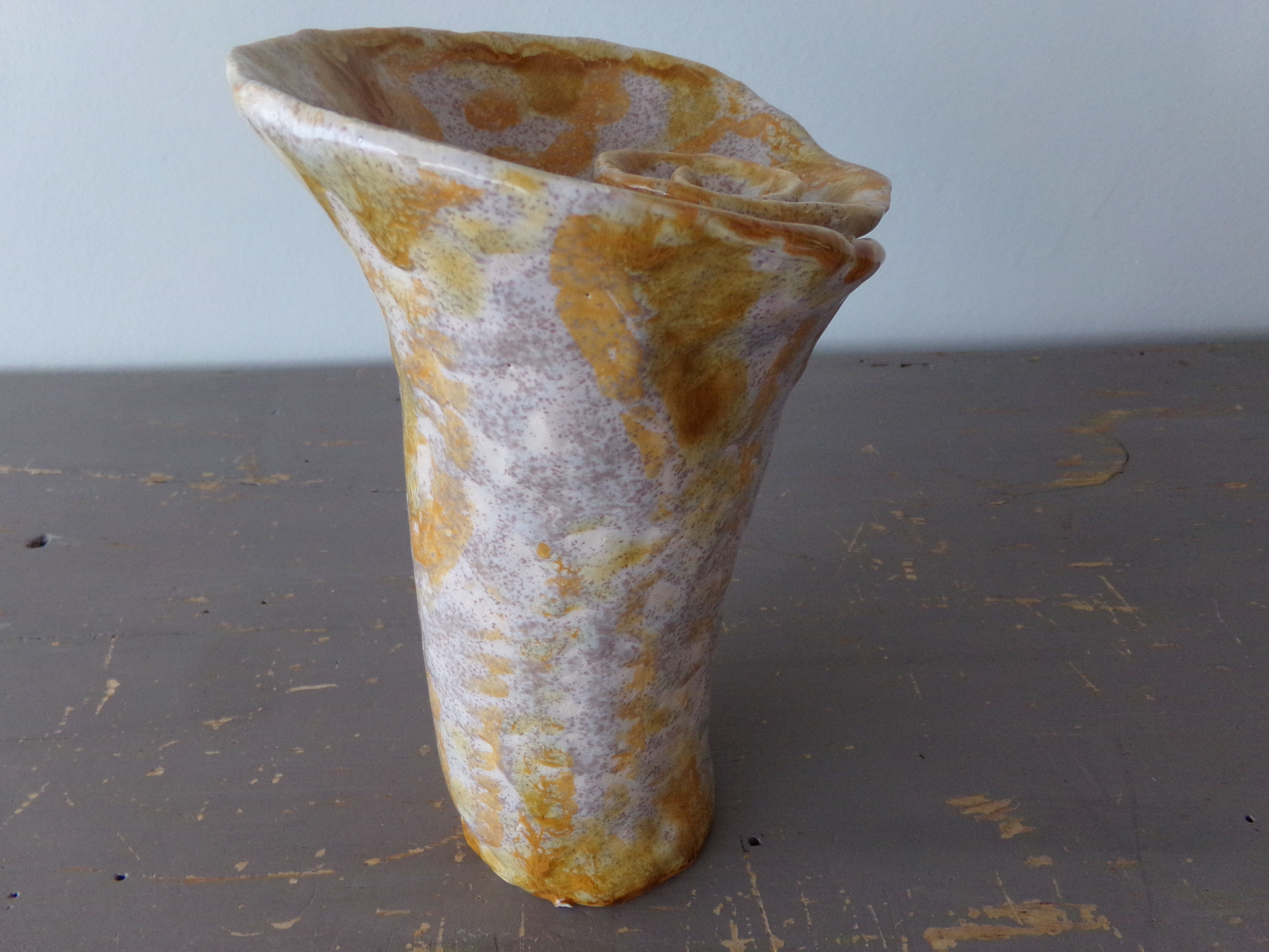 Rolled ceramic vase