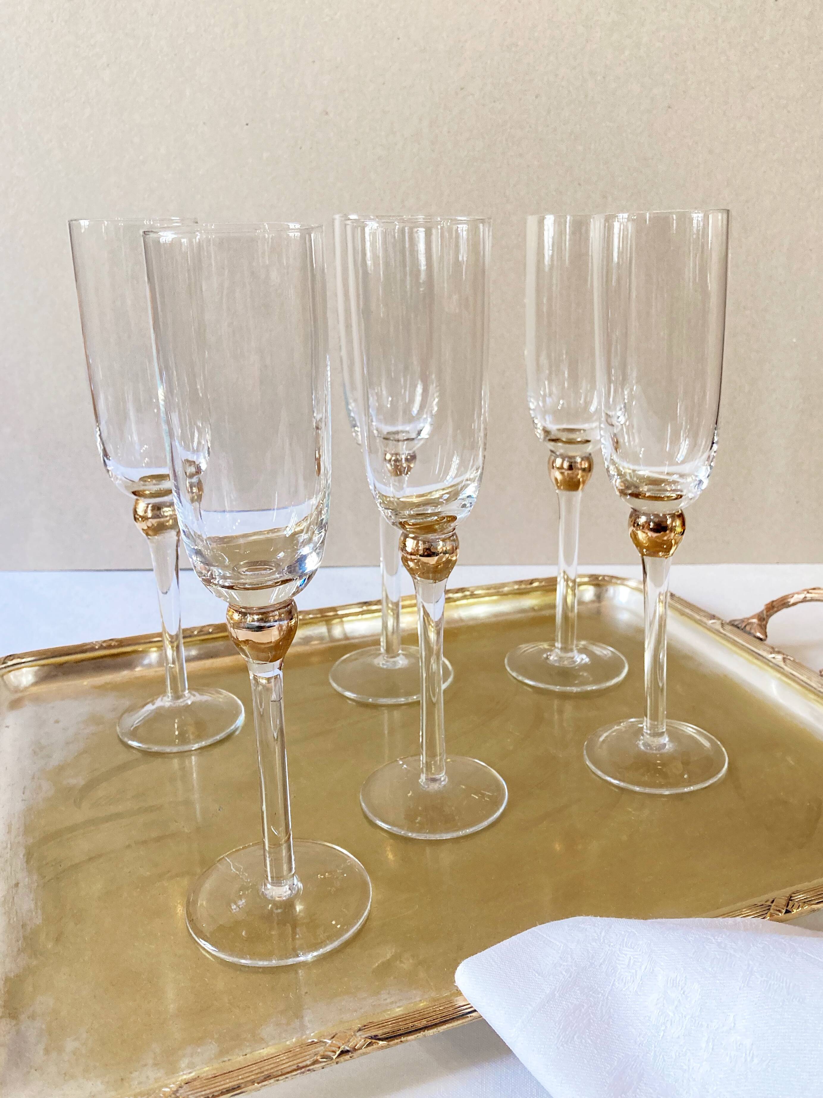Glass champagne flutes