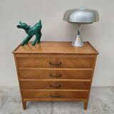 Vintage chest of drawers with compass feet and 4 drawers, 1950s