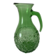 Pichet en verre vert décoré de bulles