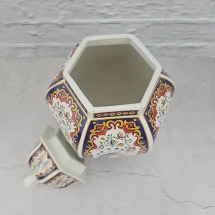 Antique Chinese vase or B&G Italy potiche in multicoloured porcelain