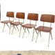 Lot of 4 vintage school chairs Galvanitas S16 Netherlands