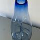 Beautiful Vintage Murano Modern Vase, Blue and Clear Glass, 1970's