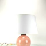 Limoges porcelain by the Ulysse workshops Vintage pink porcelain table lamp circa 1960