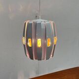 Metal pendant lamp and prism model in white mid-century by Werner Schou for Coronell Elektro, Denmark, 1960s.