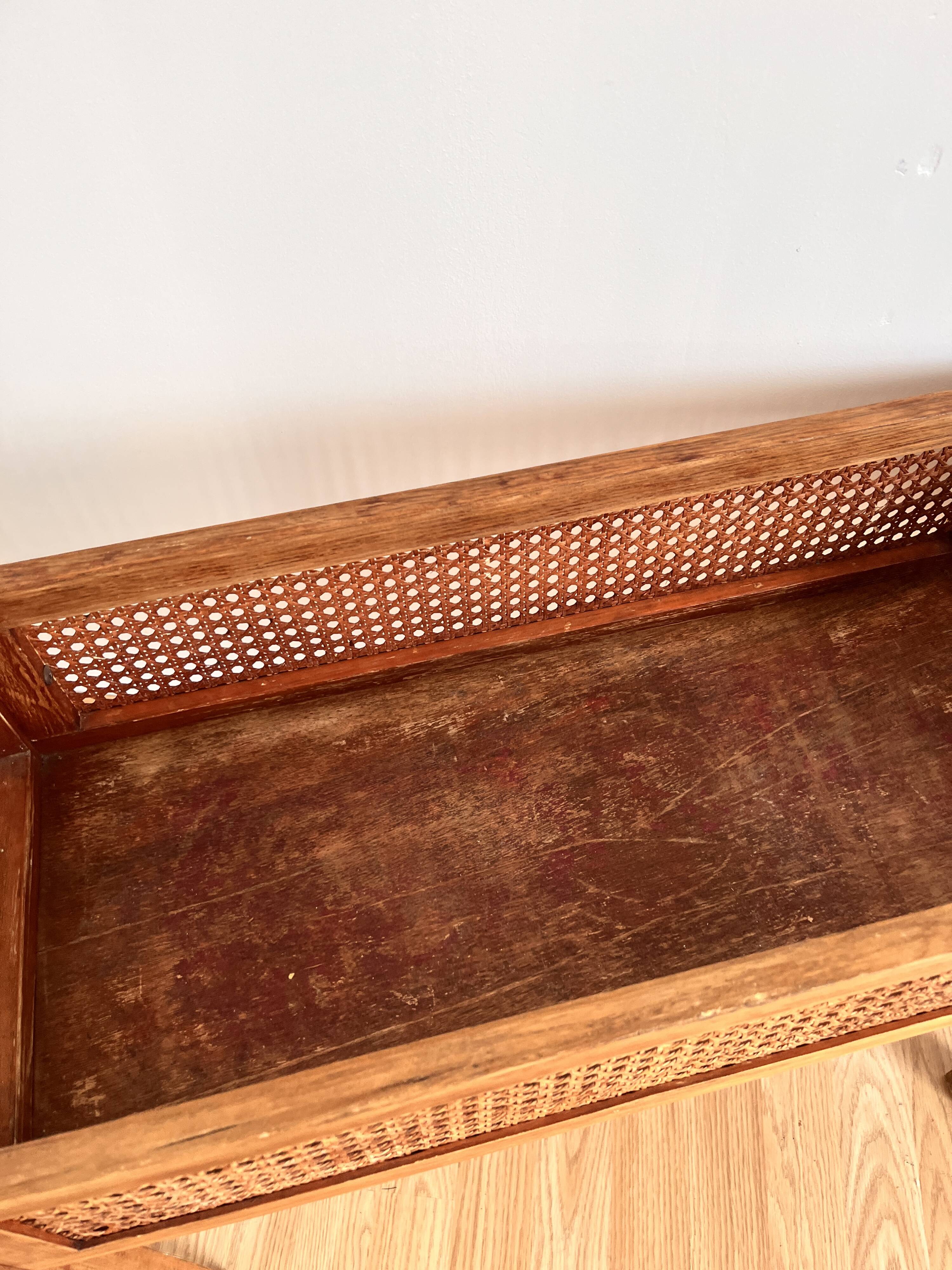 Wood and cane planter