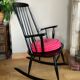 Vintage Scandinavian rocking chair in blackened wood from the 1970s
