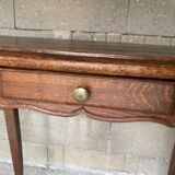 Solid oak desk with a Louis XV 1900 style drawer