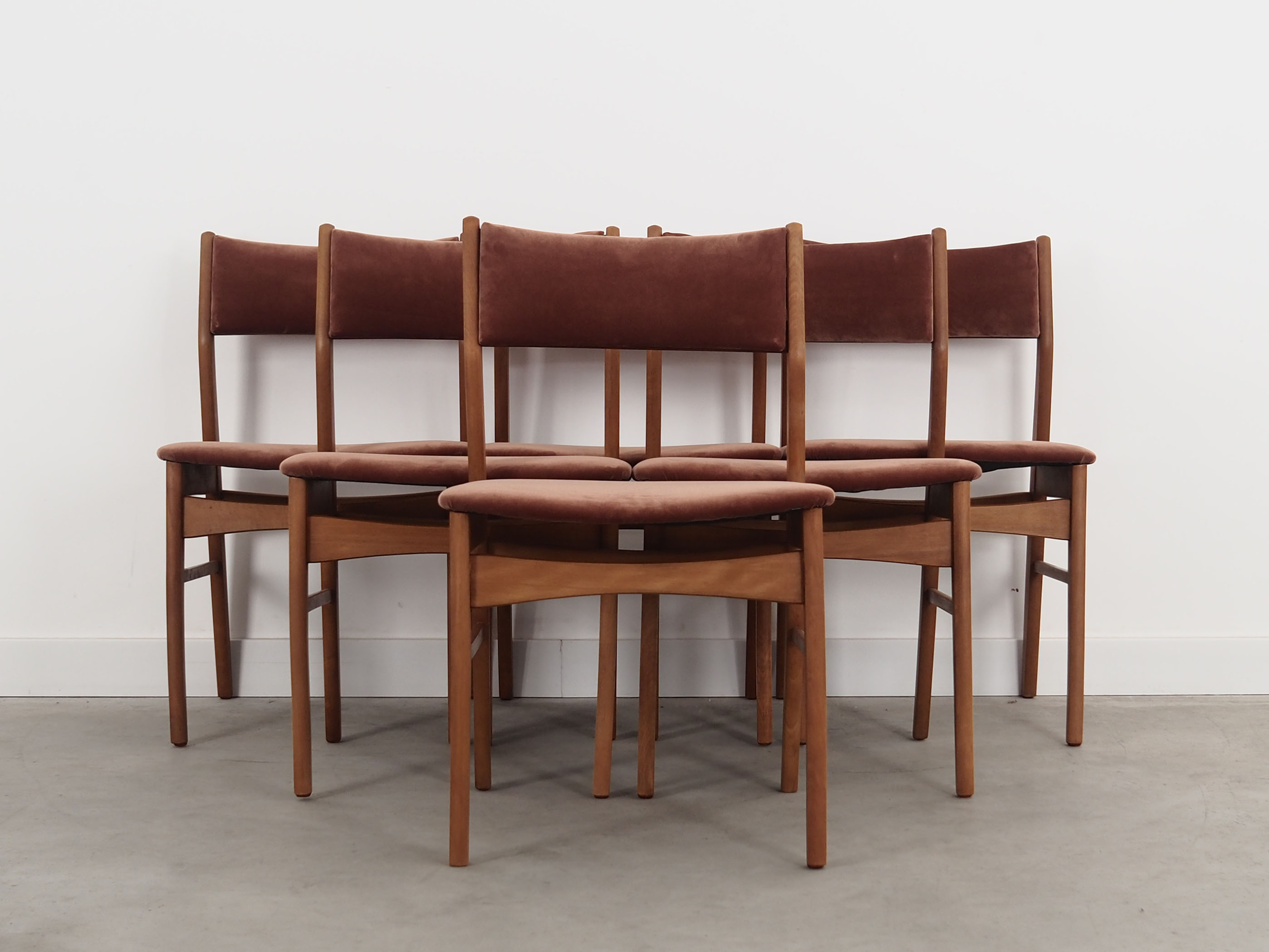 Set of six beech chairs, Danish design, 70s, made in Denmark