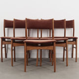 Set of six beech chairs, Danish design, 70s, made in Denmark
