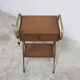 teak gold metal bedside table