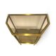Table d'appoint italienne demi-hexagonale en laiton des années 1970.
