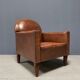 Leather art deco club chair from france, early 1900