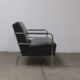 Leather & chrome sofa by Gunilla Allard, Sweden 1994