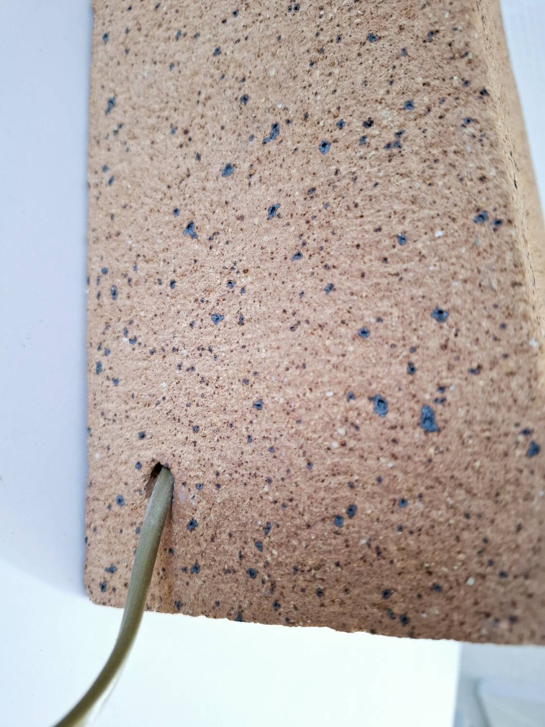 Large lamp in raw ceramic