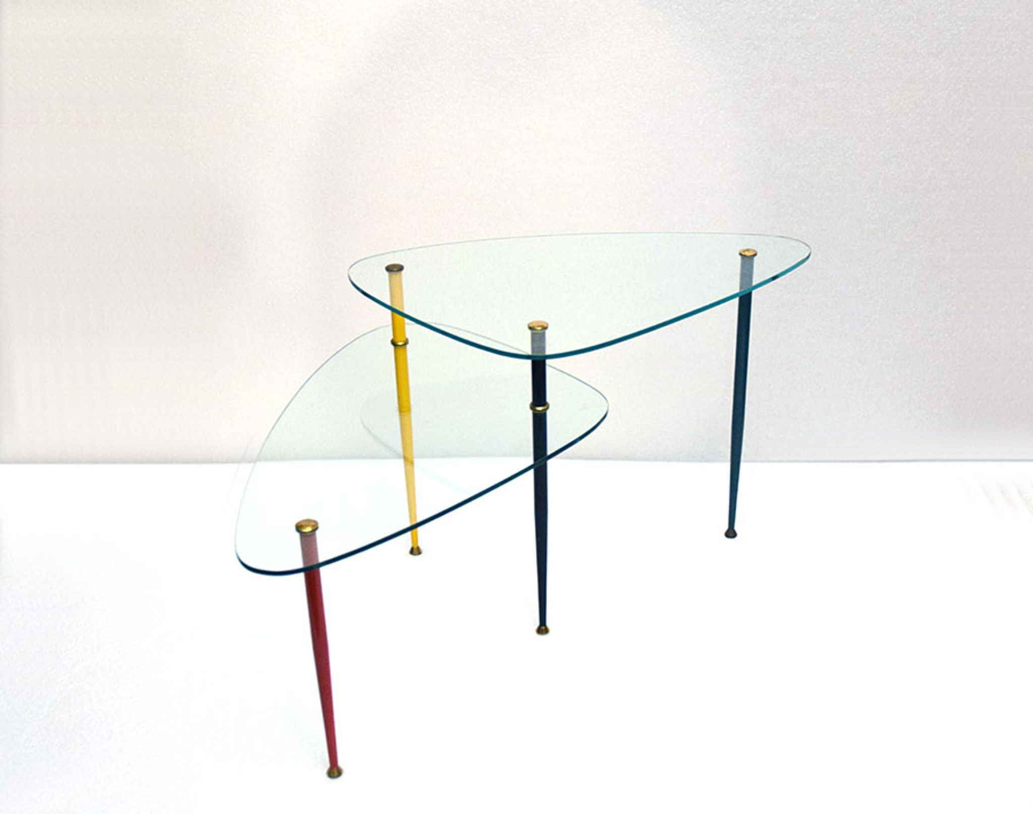 Table basse Arlecchino en métal et cristal par Edoardo Poli pour Vitrex, années 1960