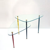 Metal & Crystal Arlecchino Coffee Table by Edoardo Poli for Vitrex, 1960s