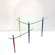 Table basse Arlecchino en métal et cristal par Edoardo Poli pour Vitrex, années 1960