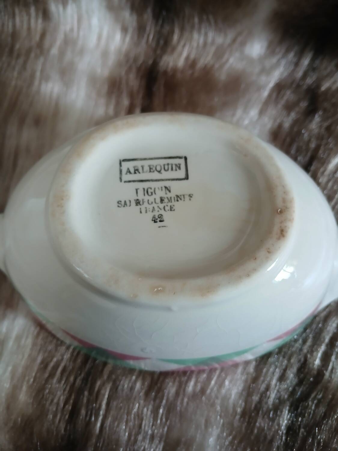 Antique sauce boat from Digoin and Sarreguemines