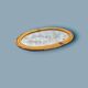 Large oval wall mirror in bamboo – bohemian chic style – 1960s–1970s