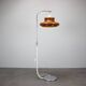 1970s Hungarian space age floor lamp in orange plastic and chrome.