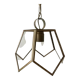 Brass pendant lamp and graphic gilded glass 60s-70s