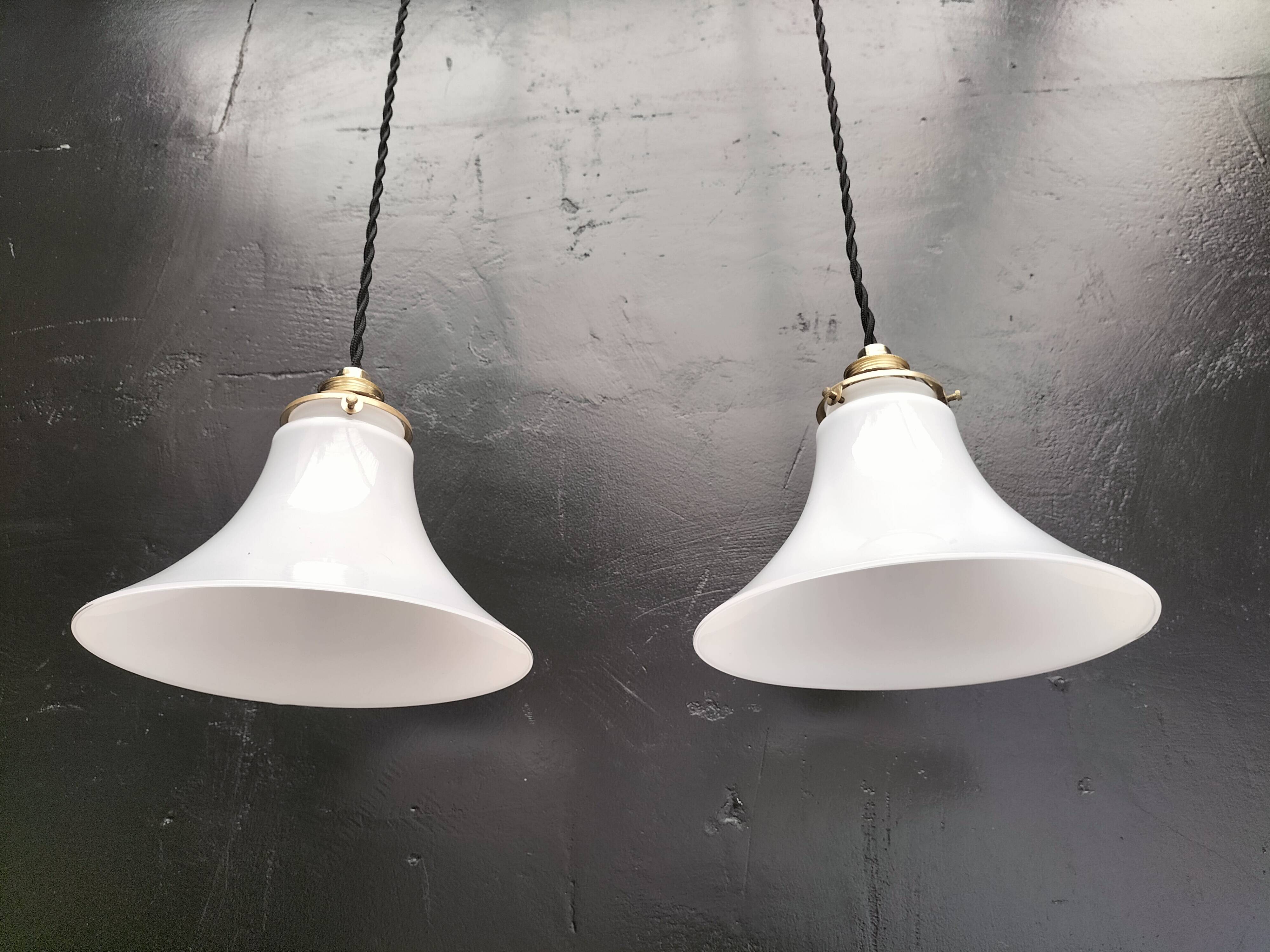 Opaline pendant lights