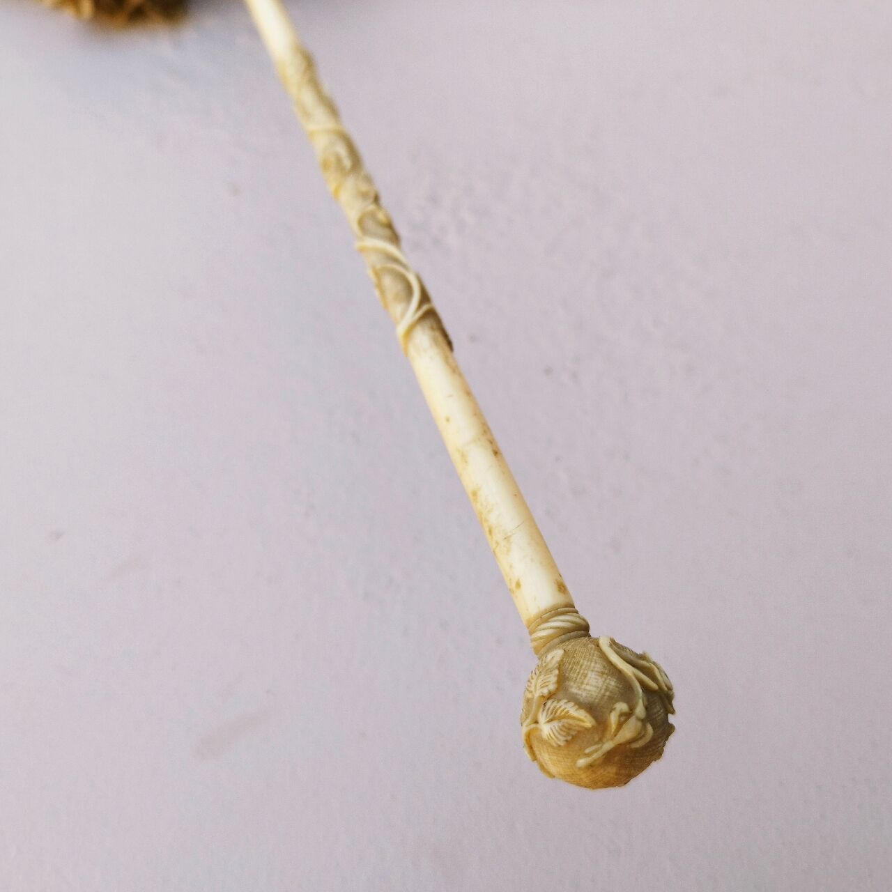 Old silk and carved ivory umbrella