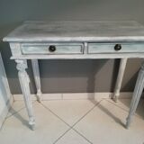 Desk / console painted and patinated 2 drawers