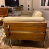 Beige leather canapé by Robin Day for Habitat