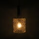Vintage pendant lamp, glass and chrome, Belgium 1960