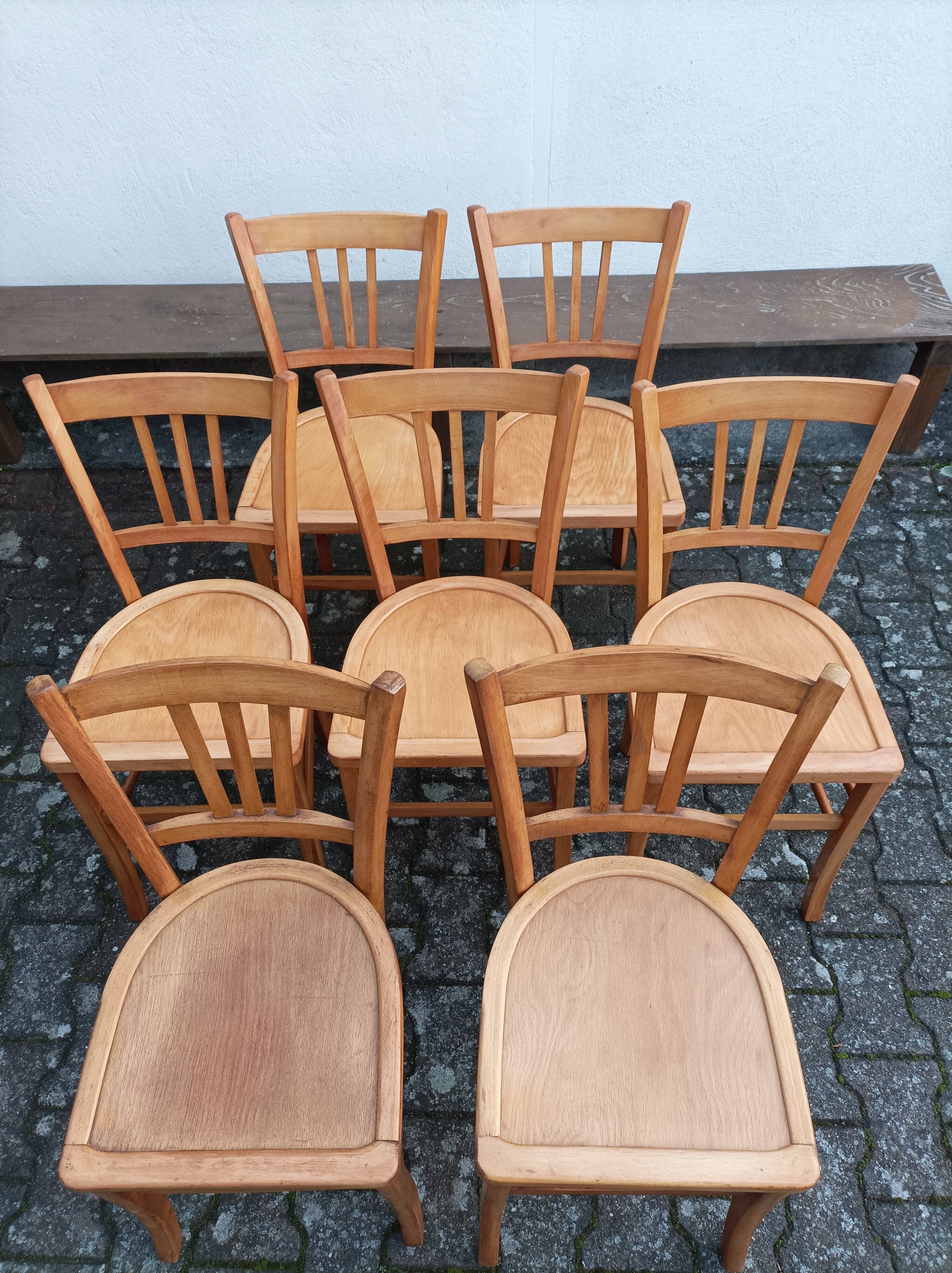 Lot de 7 chaises bistrot Luterma, 1950