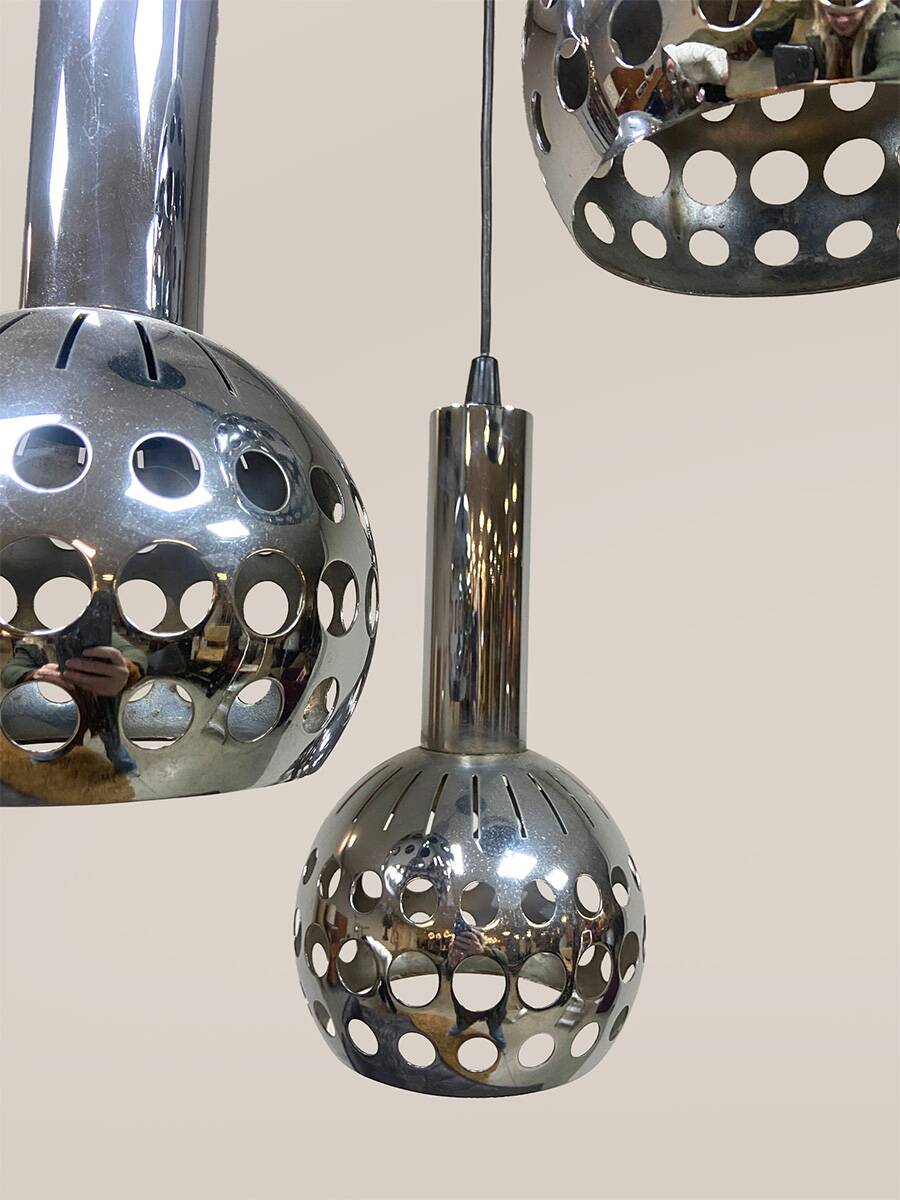 Vintage Symphonie cascade pendant lamp Euroline Belgium 1970s