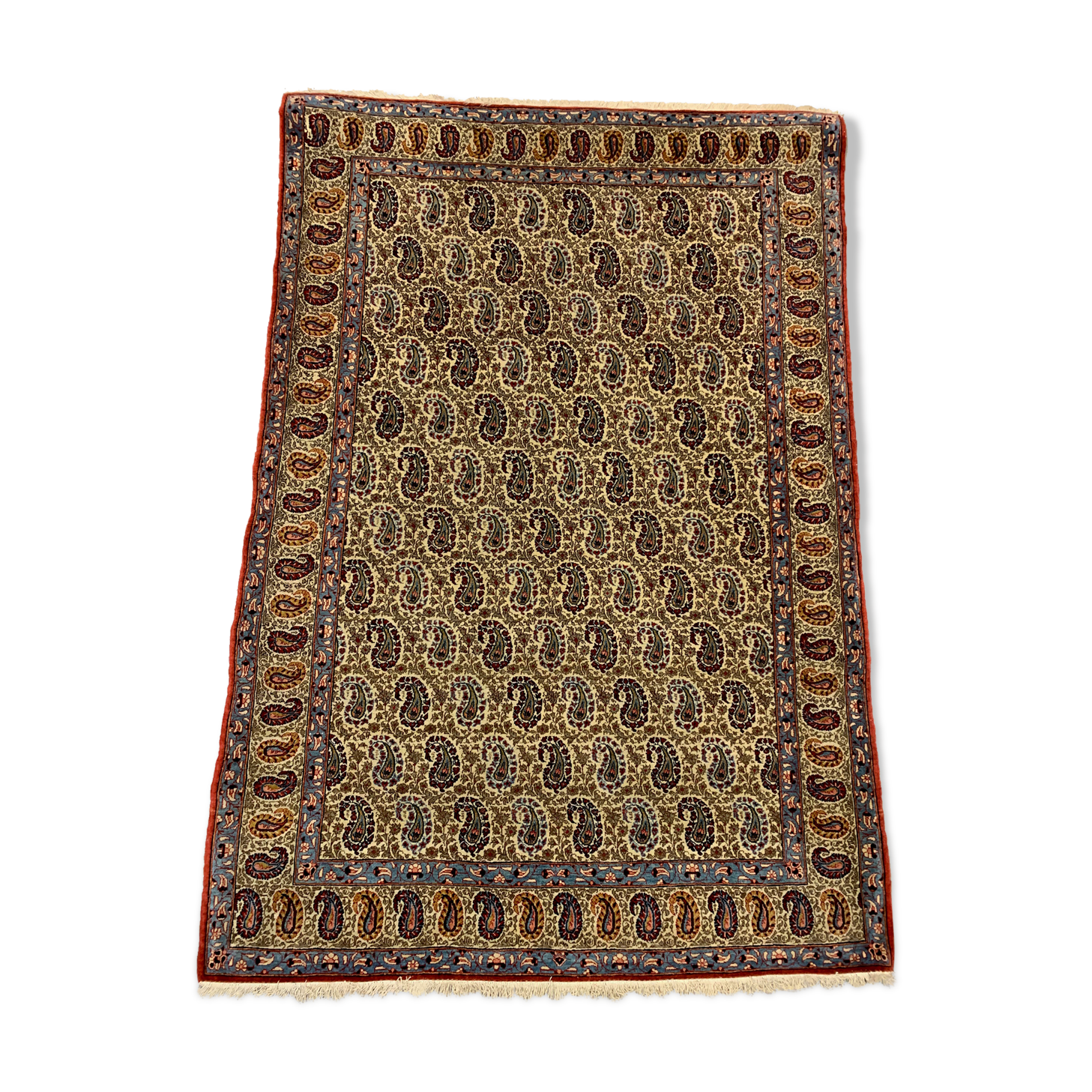 Vintage Tribal Rug 203x136 cm Wool Oriental Hand Made Rug Red, Beige, Blue