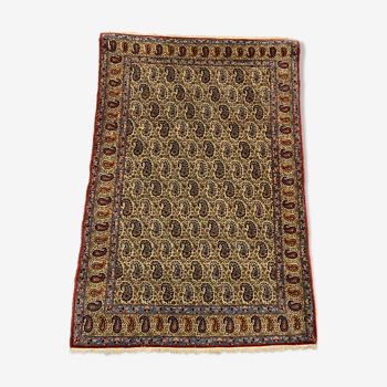 Tapis tribal vintage 203x136 cm wool oriental hand made rug rouge, beige, bleu