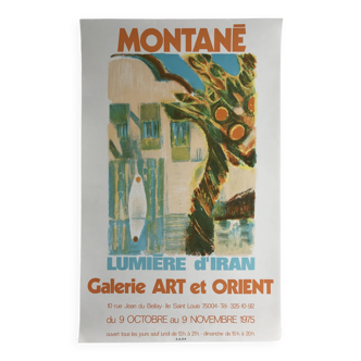 Roger montané, galerie art et orient, paris, 1975. original poster in aapp lithograph