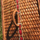 Vintage wicker and "scoubidou" box