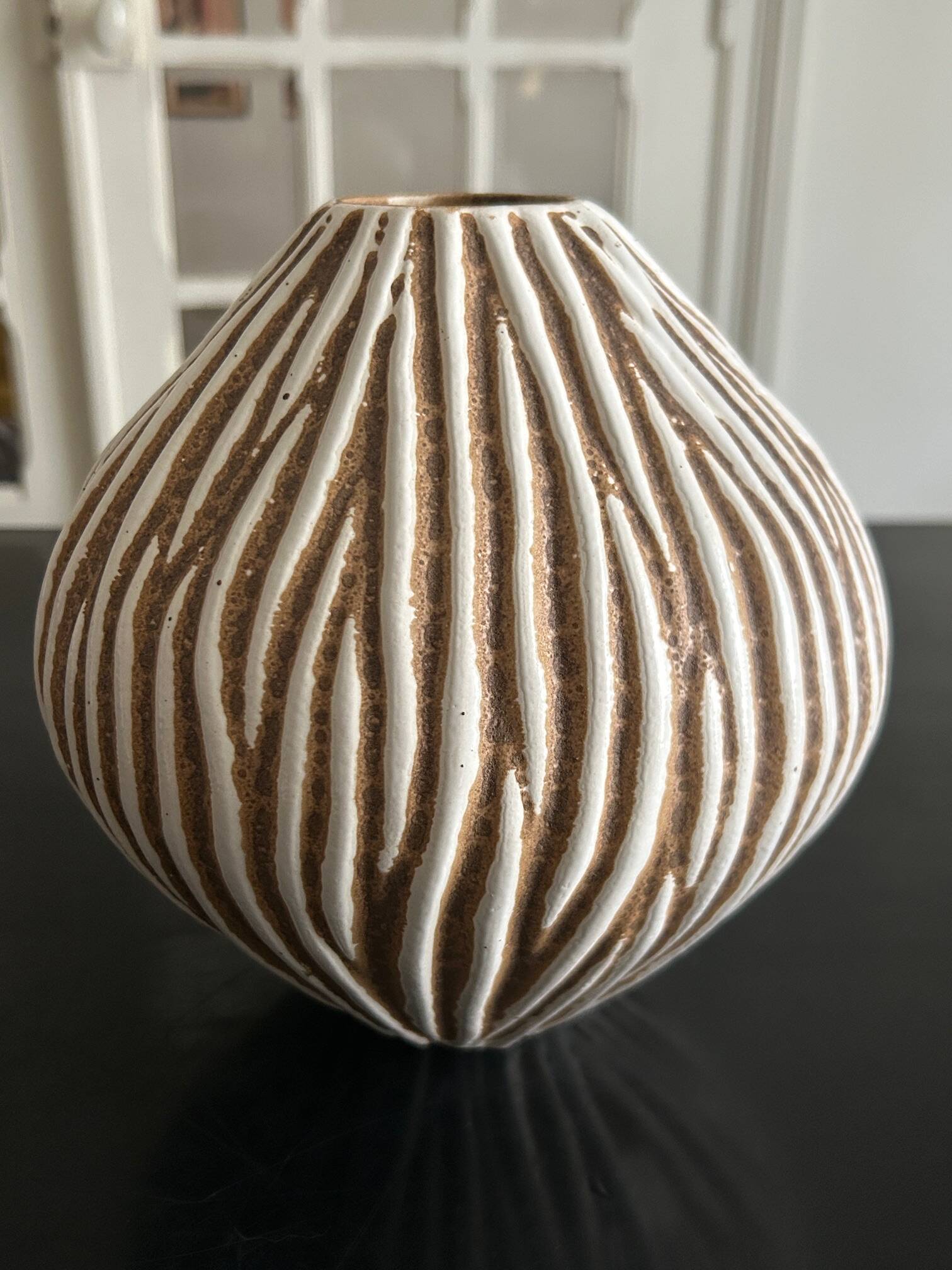 striped ceramic vase 1970