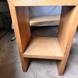 Office set, console and 2 stools in solid oak.